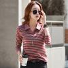 Long Sleeve Polo Collar Minimalist Outer Wear T Shirt Women Base Layer Slim Fit Solid Color