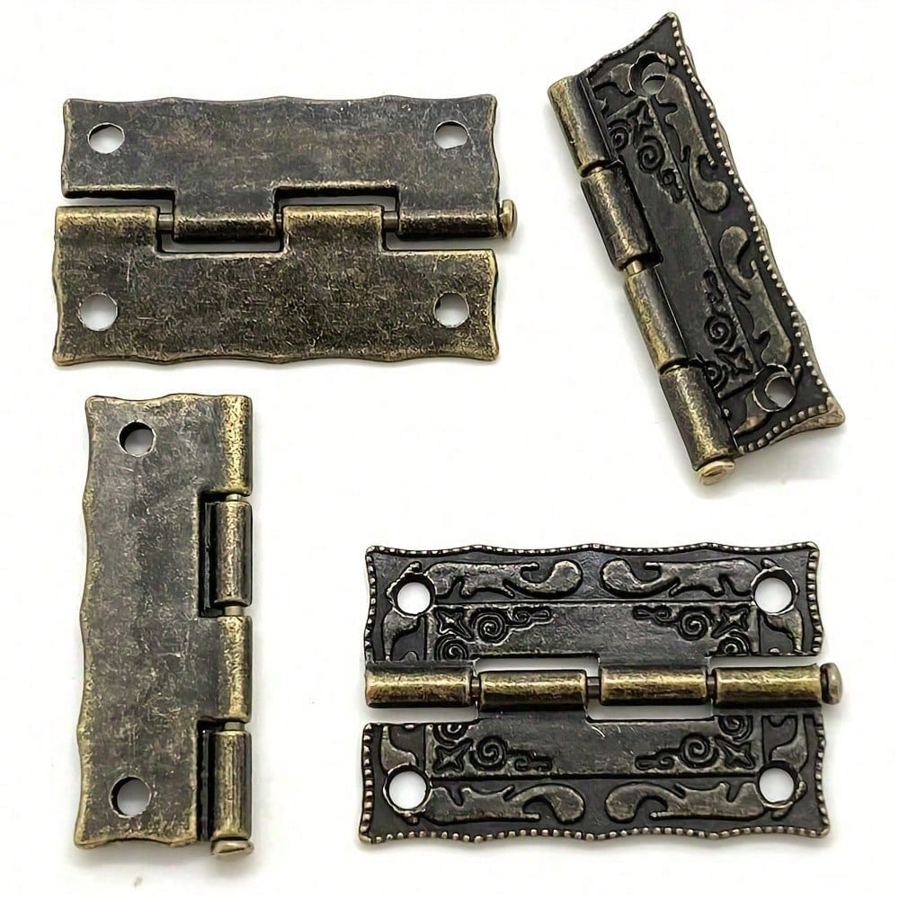 2 sady/22 ks Retro Dekorativní Skříňka Šperkovnice Západka Zámek Spona Vintage Bronz Gravírované Mini Krabička Panty A Chrániče Rohů Krabičky Se Šrouby