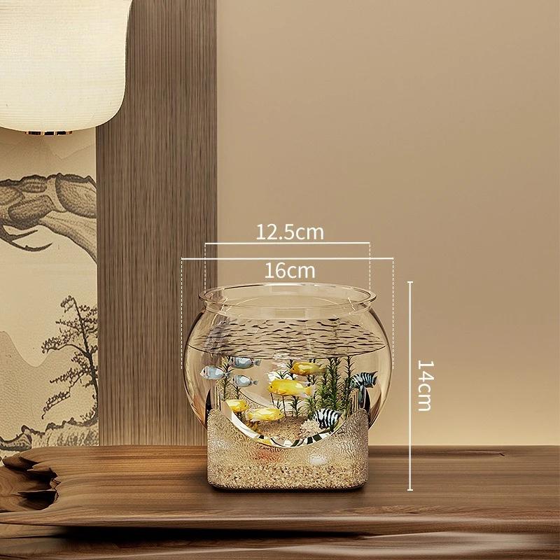 

A Sturdy and Beautiful Small Ecological Fish Tank for Fighting Fish and Reptiles, with High Transparency Glass for Observation