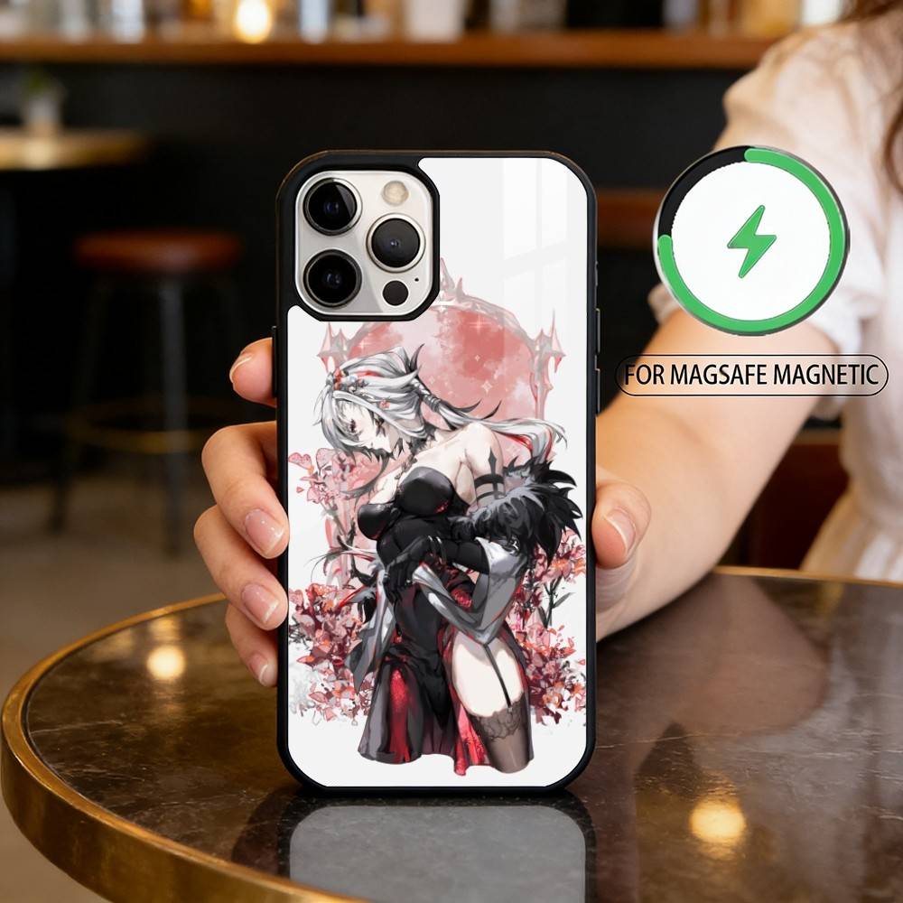 

G-Genshin Arlecchino Impact Magnetic For Magsafe Wireless Charging Phone Case For iPhone17,16,15,14,13,12,11 Plus,Pro Max iPhone12PROMAX