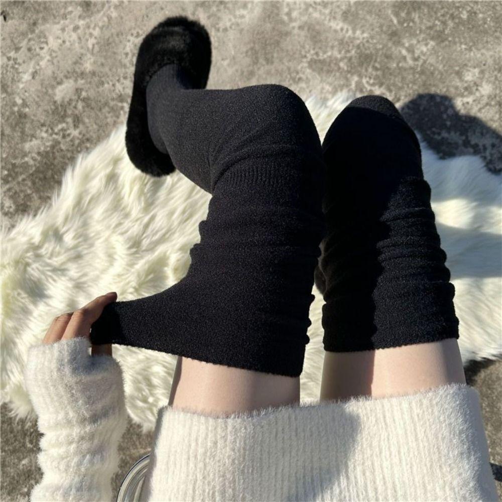 Milk White Warm Stockings Autumn Winter Long Knee Sock Women Long Socks Jk College Accessory