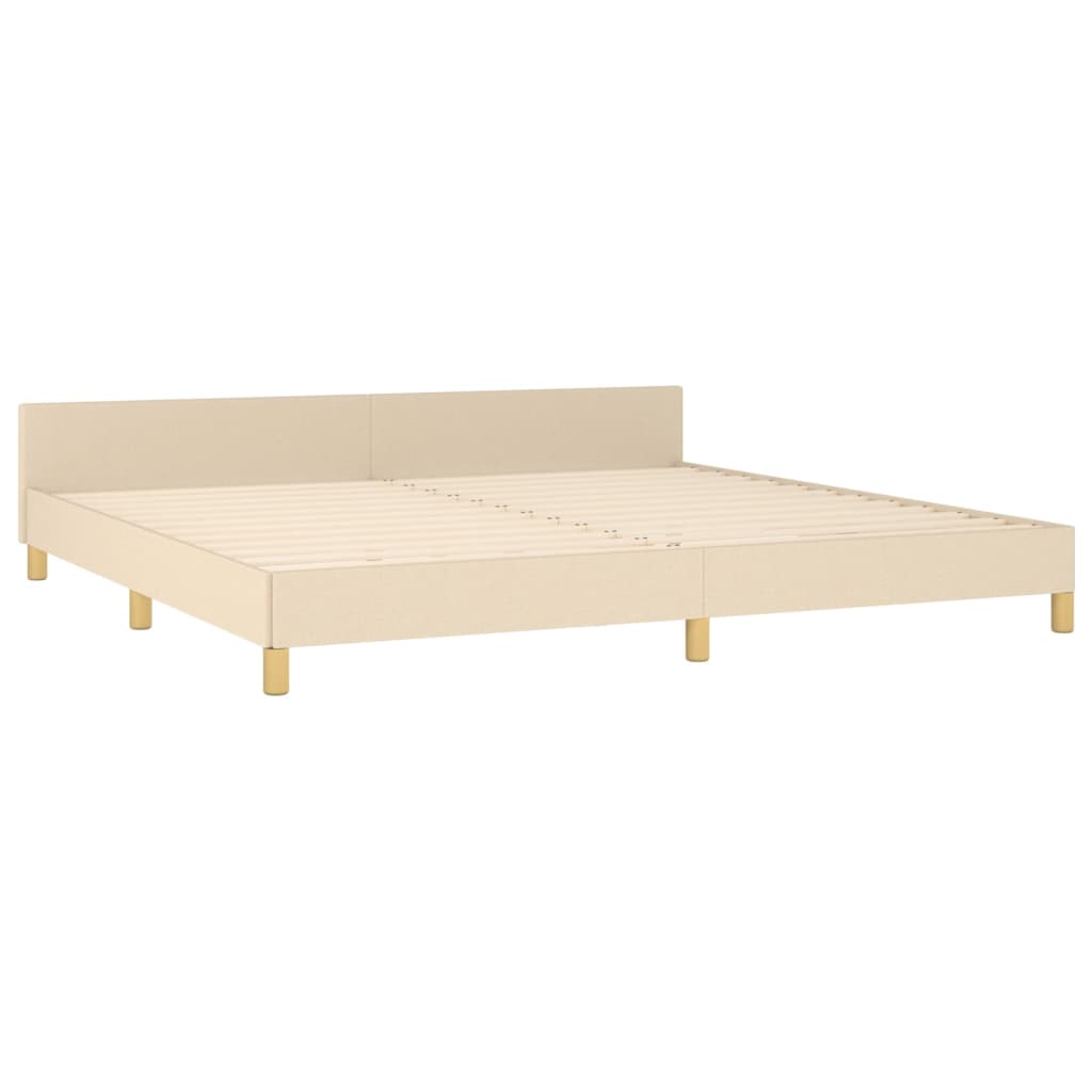 Vidaxl Bed Frame Without Mattress, Cream, 200X200 Cm, Upholstered