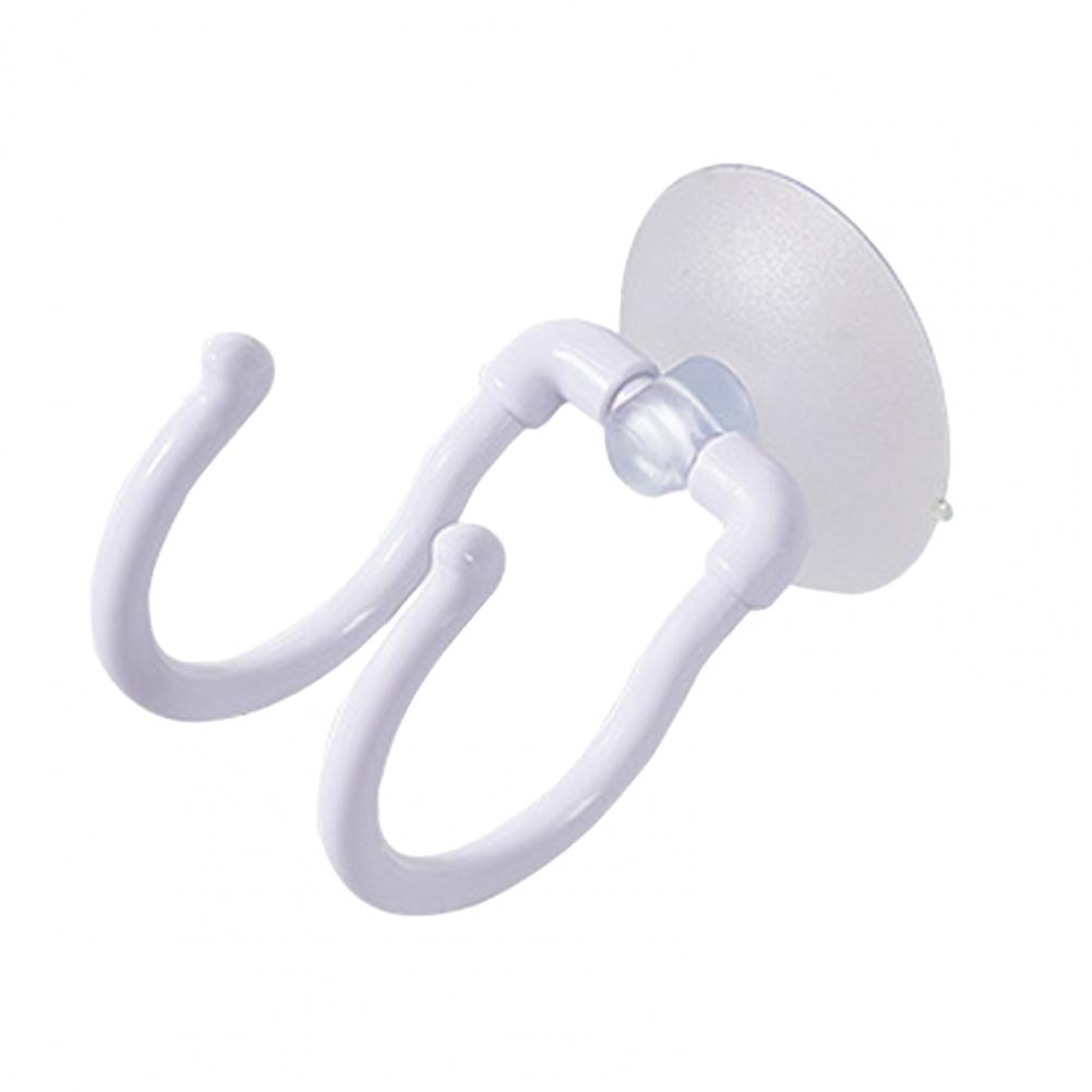

Sturdy Durable Hook Abs Plastic Material Hook Suction Cup Hook 2-hook Towel Robe Hanger for Bathroom Kitchen for Clothes білий