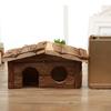 Small Animal Wood Shelter House Small Pet House Cage Accessories Habitat House Hamster Hideouts Playhouse for Chipmunks