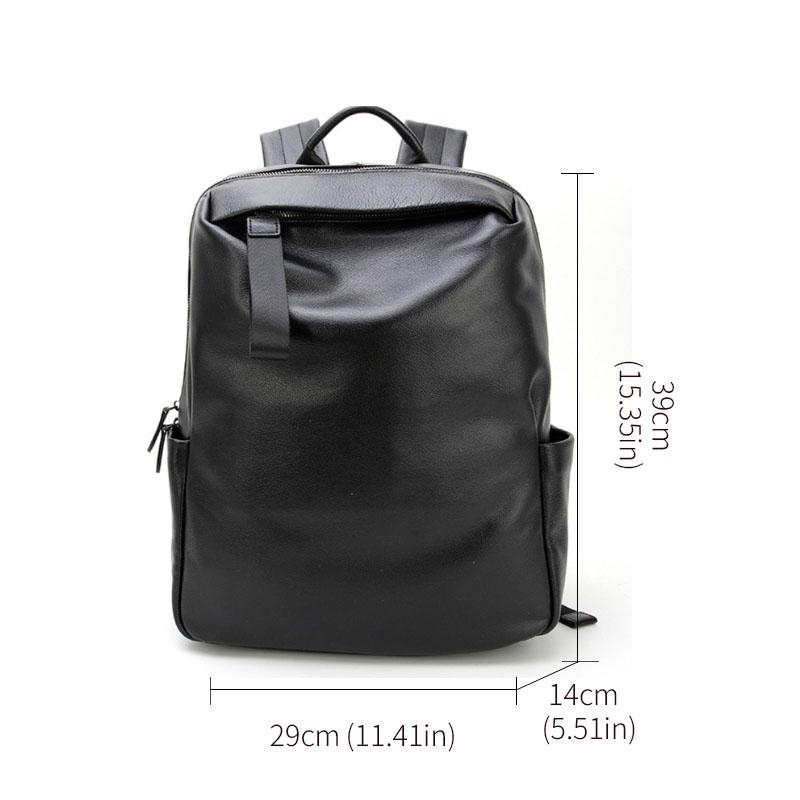 Mochila de Negocios para Hombre de Piel de Vaca Suave, Bolso para Portátil de Cuero Genuino de Gran Capacidad para el Viaje Diario