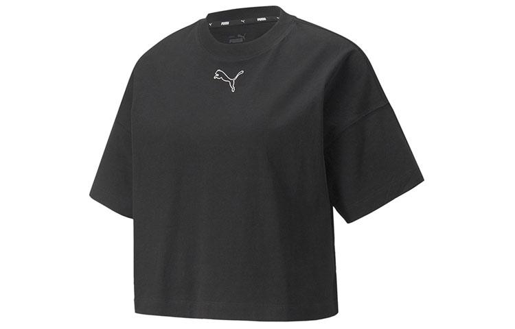 PUMA Drop Shoulder Sleeve T Shirt Women s Black 670951-01 S