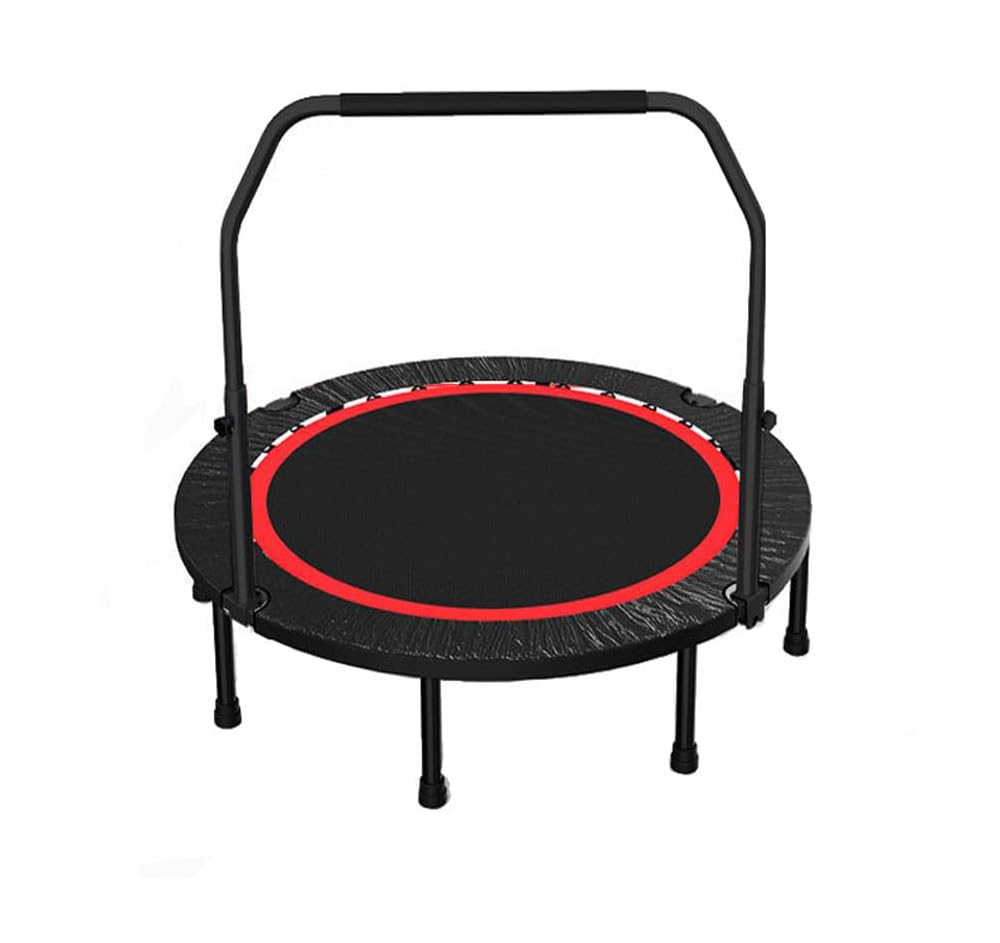 YUDOLL Trampoline with Indoor for Kids and Height 300kg Weight High Jumping Sports with 100cm Handrails, Gym, Adults, Quiet, Foldable, Adjustable,