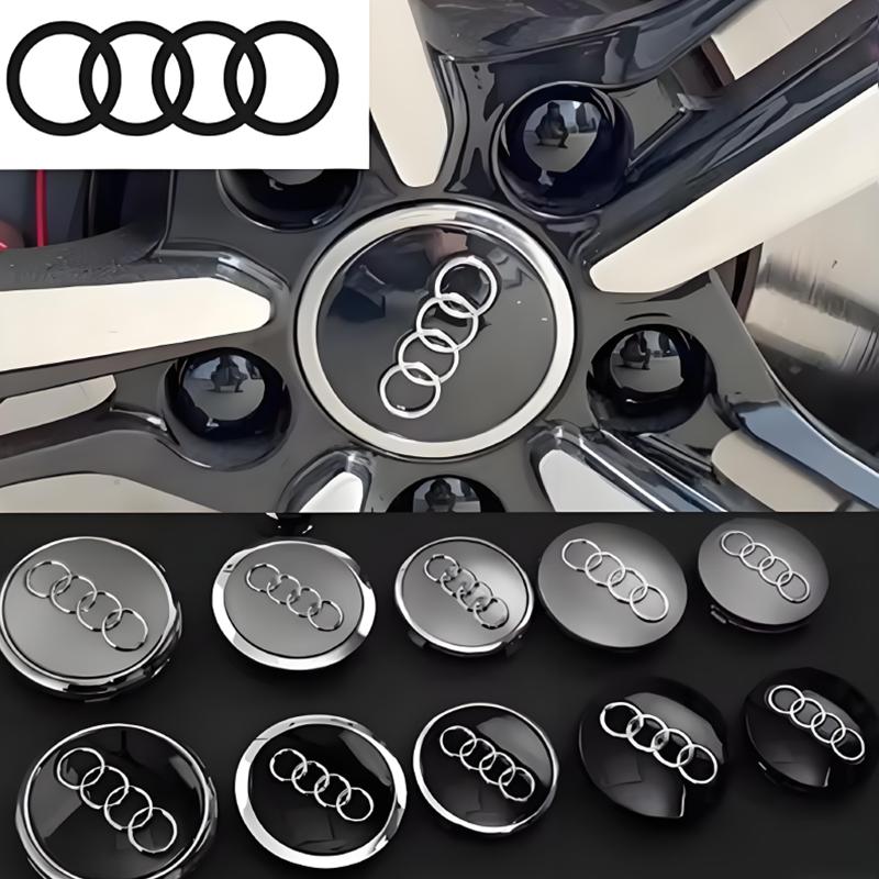 For Audi 8V4PCS 60mm 61mm 68mm 69mm 77mm Car Wheel Center Cap Hub Cover Badge For Audi A6 A3 A4 A5 A6 Q2L Q3 Q5 Q7 Q8 R8 Hubcap Accessories