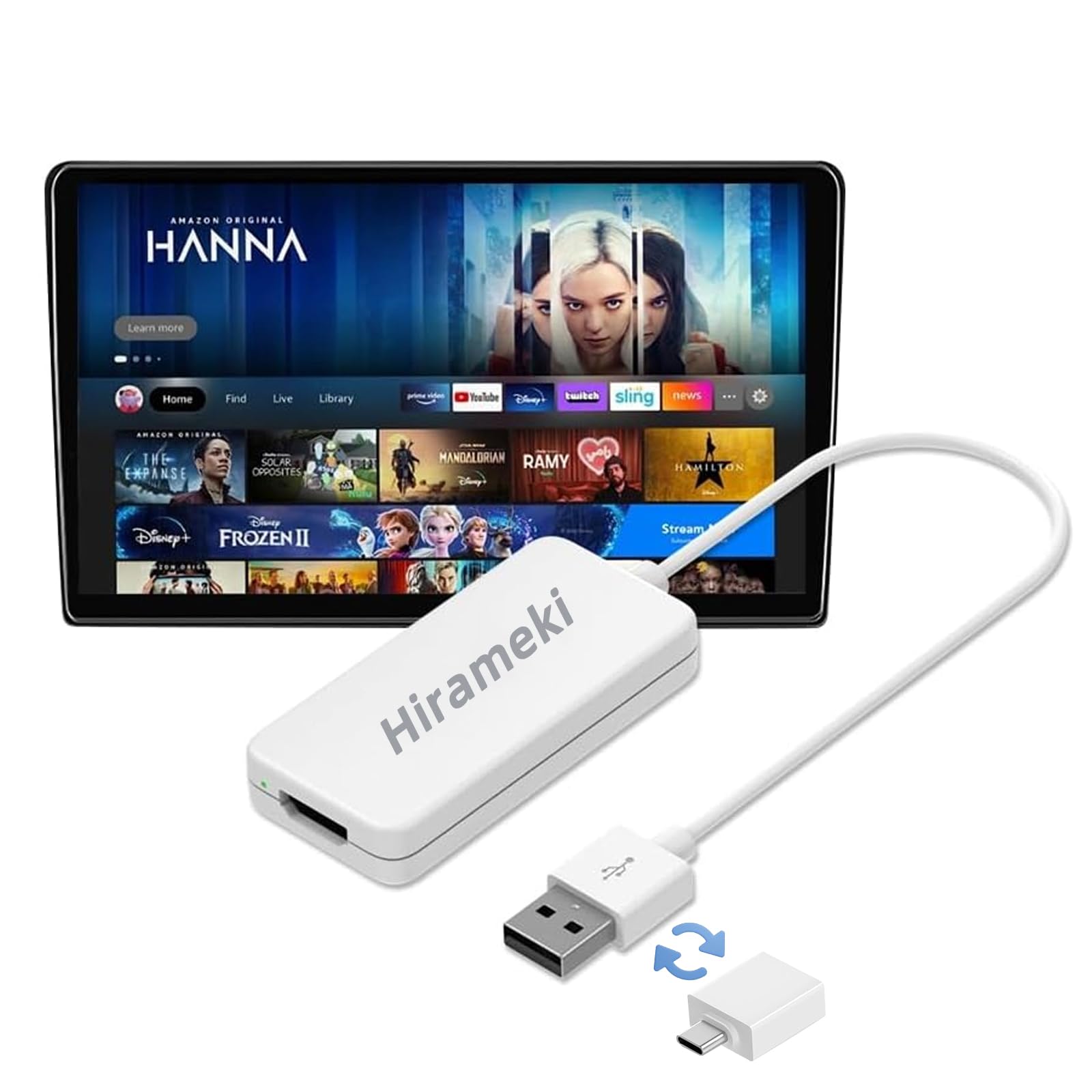 

Hirameki Автомобільний ТВ-адаптер з дротовим CarPlay HDMI Адаптером Відтворення YouTube в автомобілі та Автонавігація HDMI Підключення Сумісний з Apple CarPlay Швидке Підключення