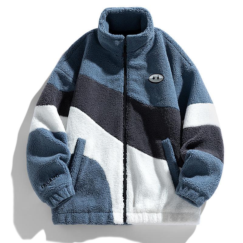 Lamb Wool Jacket Men's and Women's Autumn and Winter Loose Trend Warm Thickened Couple Stand-up Collar Men's Jacket