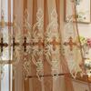 Screen Curtains Living Room Partition Yarn Luxury Curtain Balcony Bedroom Embroidered Sunshade Screen Curtain Rod Chinese Style