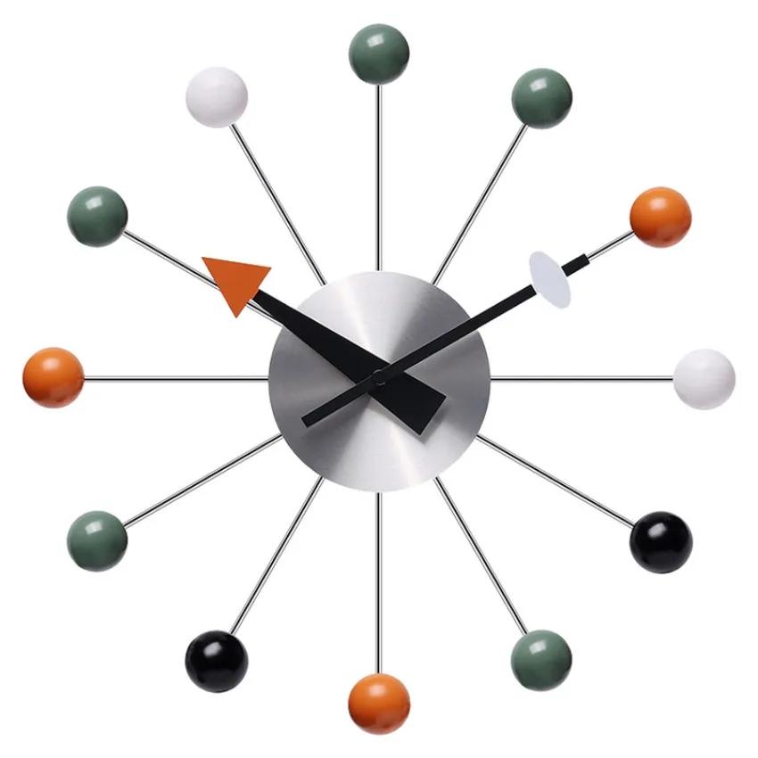 Modern Wall Clock Silent Non Ticking 13 Inch Pop Color Decorative Ball Clocks for Living Room Kitchen Office Wall Clocks