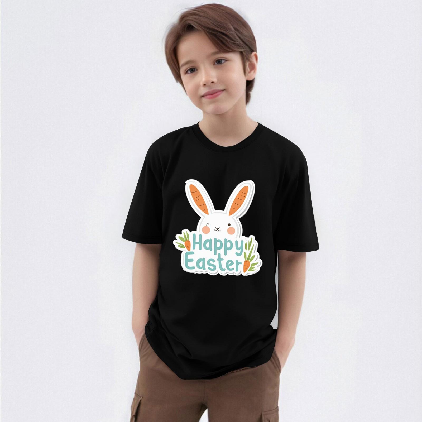 

Детская футболка с круглым вырезом и короткими рукавами 130 чёрный