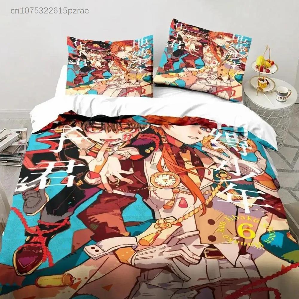 Anime Toilet-Bound Hanako-kun Bedding Set Printed Bed Set With Pillowcase Bed Duvet Cover Soft Queen King Size Bedclothes Home