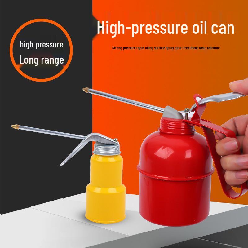 Metal Manual Oil Gun with Long Spout and Transparent Lubricating Oil Filler