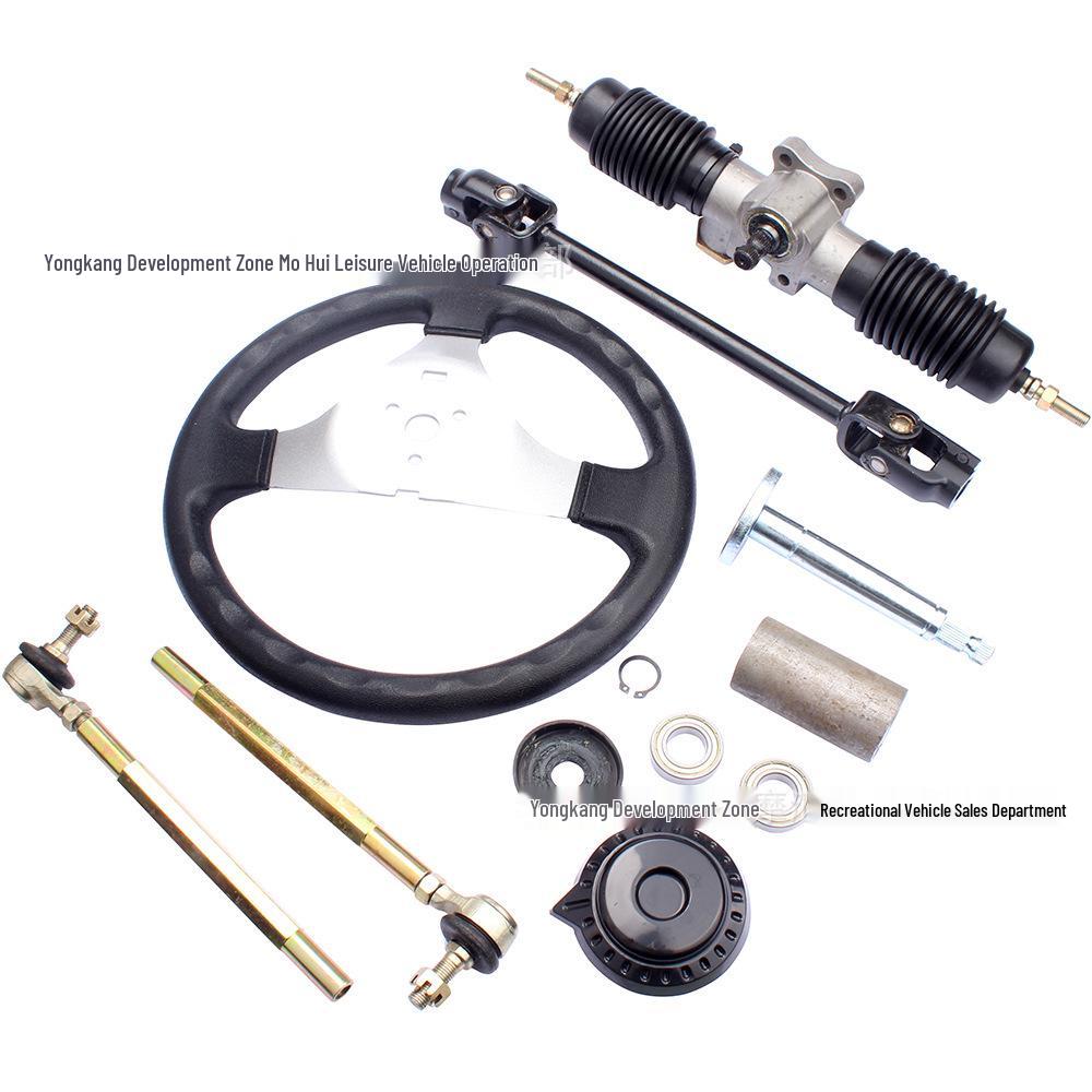 DIY ATV Kart Steering Kit: 300MM Wheel, Gear, Universal Joint.
