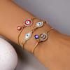 Classic Turkish Blue Evil Eyes Bracelet for Women Men Shining Rhinestone Palm Push Pull Adjustable Bracelet Lucky Jewelry Gift