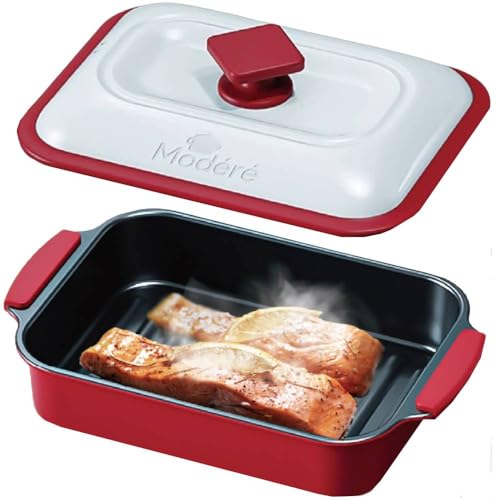 seathestars Microwave Fish Griller with Recipes, Microwave-Compatible Cooker for Frying, Boiling, Baking, Simmering, Steaming, and Cooking. Versatile