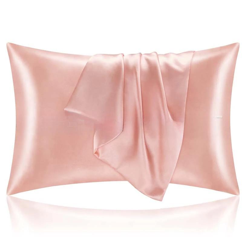 Solid Silk Pillowcases Decorative Luxury Cushion Cover Envelope Style Hair Skin Protect Standard Queen Size Pillow Case