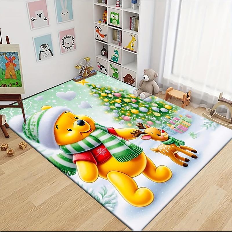 Christmas Winnie Pooh Deer Carpet Rug Soft Washable Anti Slip Home Living Room Sofa Mats Personalized Christmas Rug