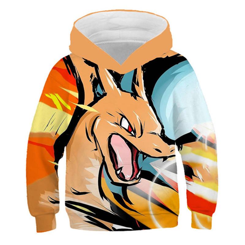 2025 Year Pokemon Hoodies Kids Cartoon Pullover Pikachu Sweatshirt Long Sleeve Children Clothes Boy Fashion Top 4-14 Years Kid Streetwear