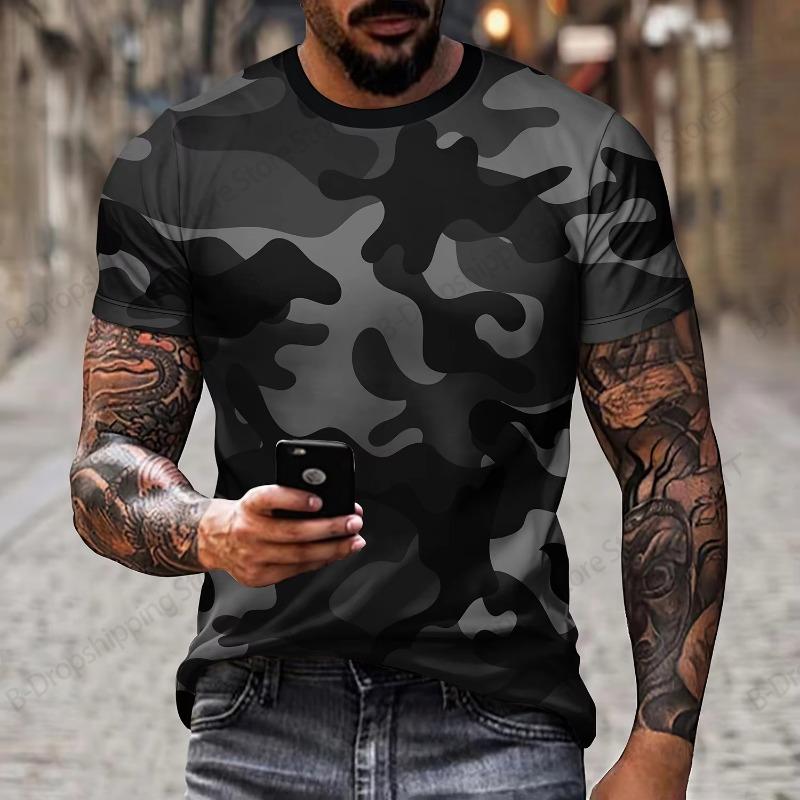2026 New Tactical Concealment Camouflage 3D Printed T-shirt Men Women Fashion Sports Short Sleeve