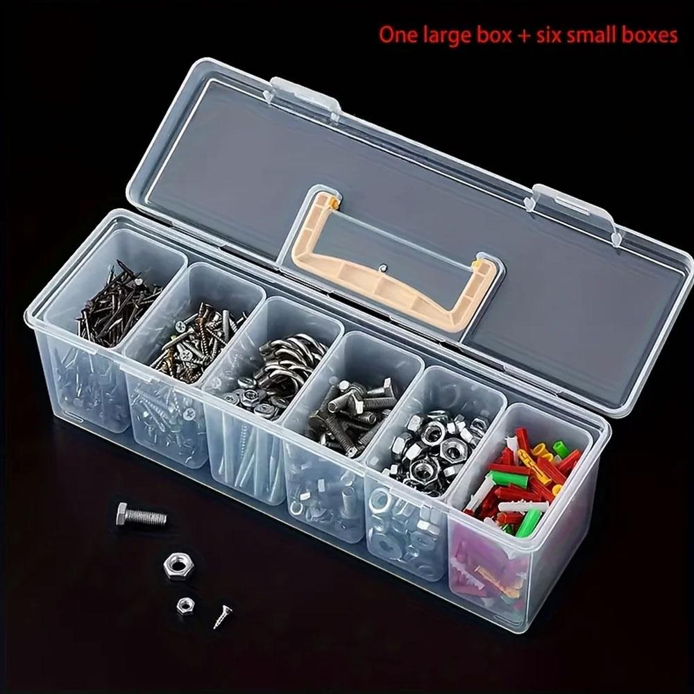 Transparent Handheld Toolbox Portable Large Capacity Hardware Tool Storage Box With Handle Hardware Accessories Toy Sorting Boxs