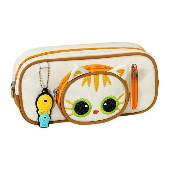 Cute Pencil Case Cartoon Cat Pencil Pouch Large Capacity Stationery Organizer for Middle School And Elementary School