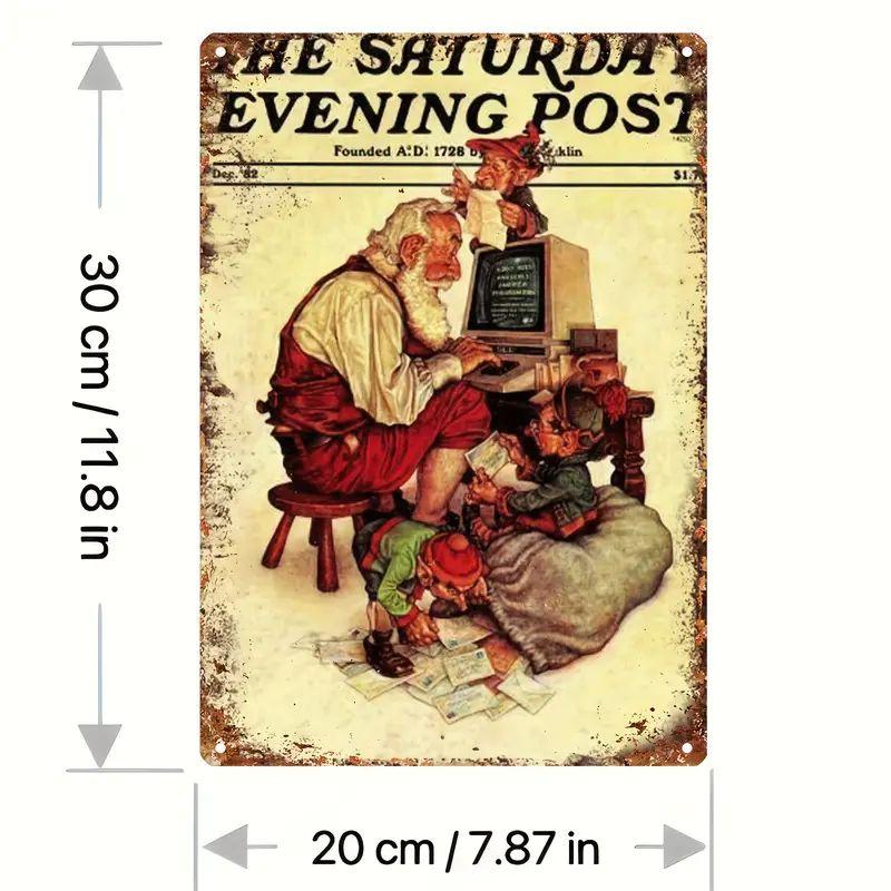 Vintage Metal Poster Christmas Elf Metal Tin Signs Posters Plate Colorful Visual Effect Wall Art for Cafe Bar Office Club Par