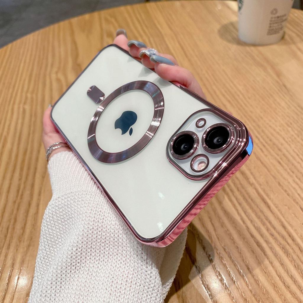 Anwendbar auf iPhone16E Galvanisiertes Magnetisches CD-Muster Linsenfolie Handyhülle Apple 15 Magnetische Vollschutzhülle 14