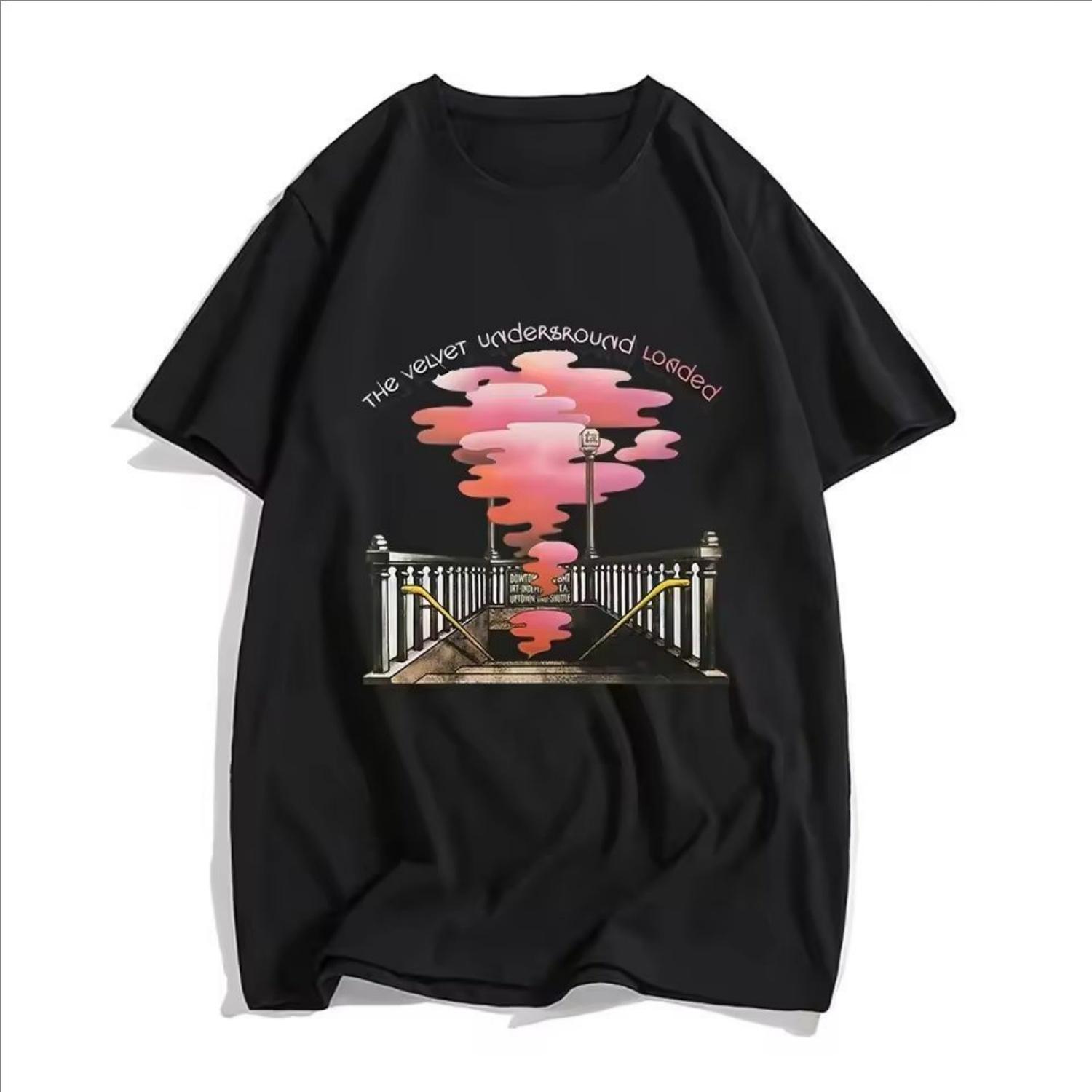 

The Velvet Underground Rock Band Tshirts Women Subway Exit Smog Aesthetic T Shirts T-shirts Popular Characters O-neck Harajuku S чёрный