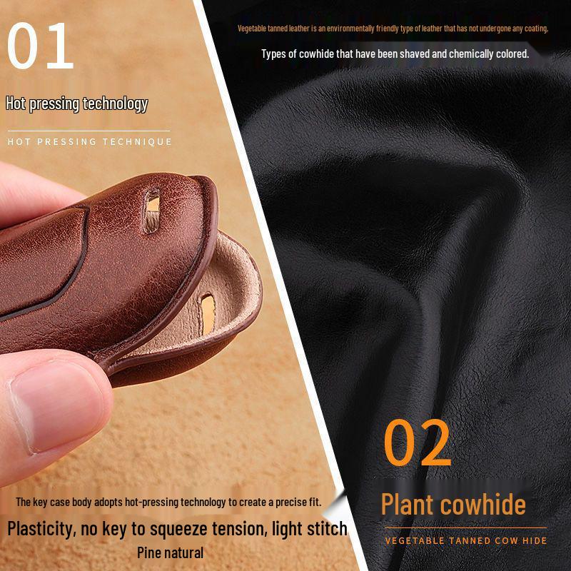 Premium Leather Key Case for Hongqi H5, HS5, HS7, and H9 - High-End Car Key Shell with Buckle