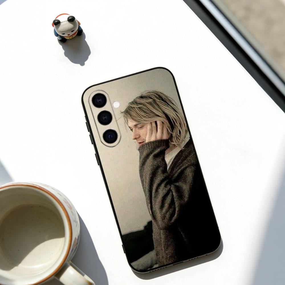 Singer Kurt Cobain Phone Case Soft Black For Samsung Galaxy A73,A72,A71,A70,A53,A52,A51