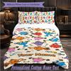 Personalized 3Pcs Bedding SetMr. Men & Little Miss Custom Text Duvet Cover Pillowcase Set Bedroom Gift