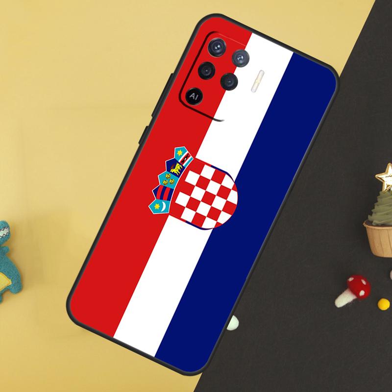 Croatia Flag Case For OPPO A16 A76 A96 A98 A78 A58 A5 A9 A15 A17 A77 A52 A72 A53S A57S A94 A74 A54 Cover