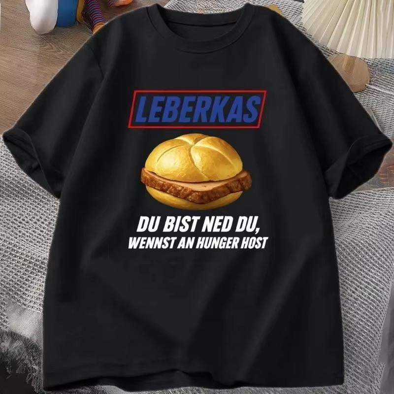 Leberkas Funny Quote Graphic Tee T Shirt Unisex Unisex Food Slogan Text Print Short Sleeve Cotton Casual Tops