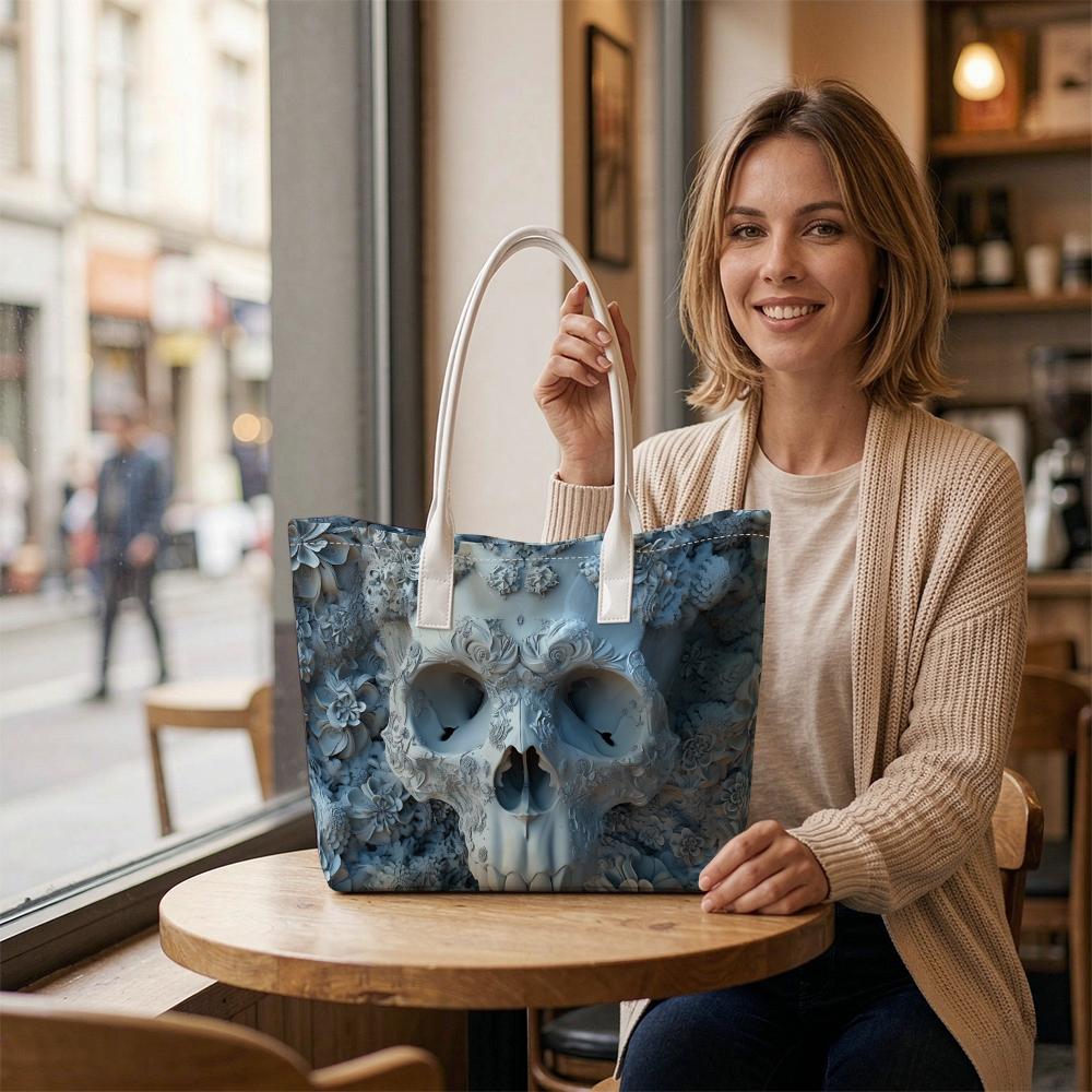 Gothic Skull Print Fashion Casual Tote Bag Daily Use Shoulder Bag