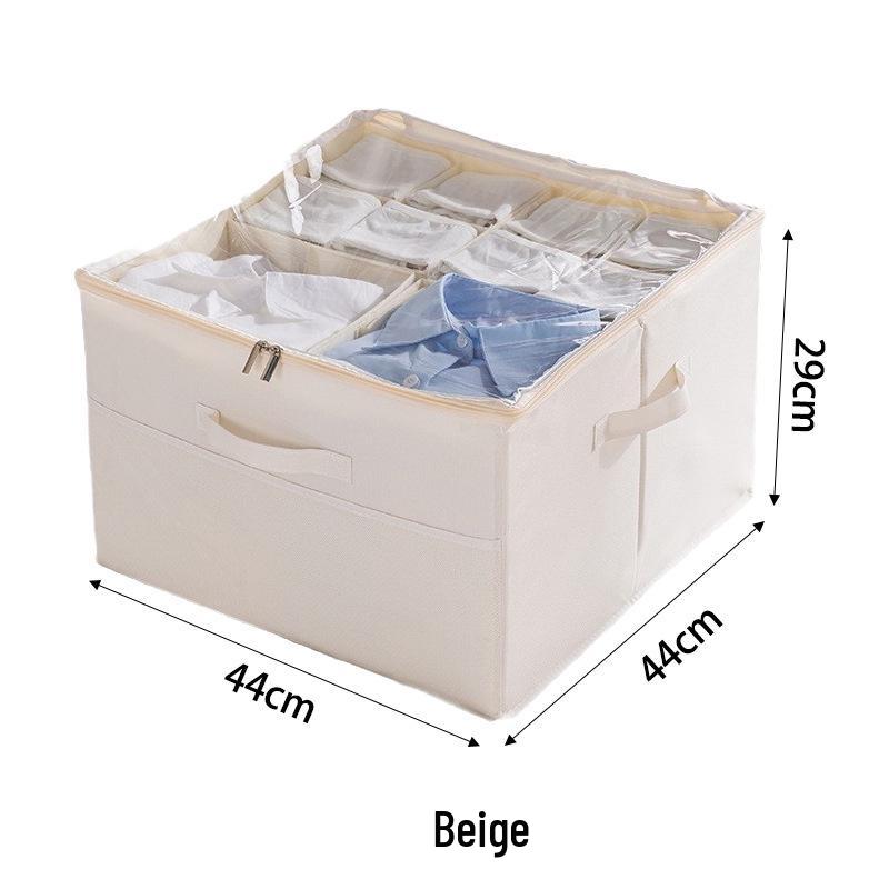 Foldable Fabric Organizer Box with Lid: Multifunctional, Divided Compartments for Underwear, Panties, Shoes, or Sundries.
