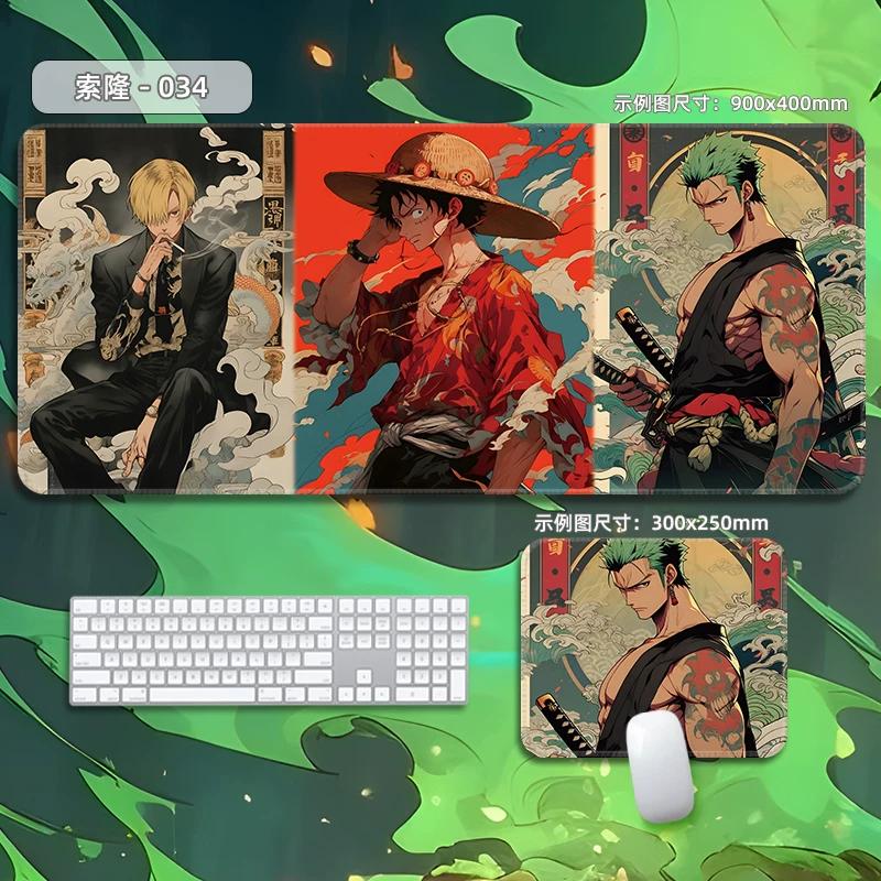 High Quality Roronoa Zoro ONE PIECE Leather Mouse Pad Oversized Small Cartoon Office Game E-sports Computer Keyboard Pad Table Mat Animation Periphery