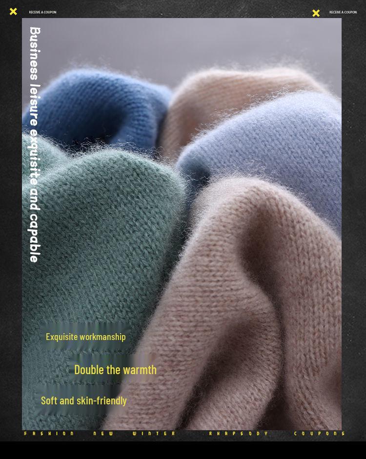 Men's Slim Fit Crew Neck Knit Sweater - Korean Style Casual Autumn/Winter Pullover