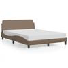Bed Frame  Dover  Cappuccino Brown 140x190 cm Faux Leather