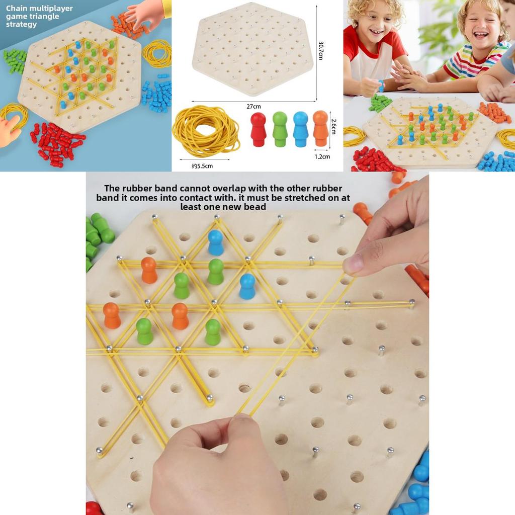 Wooden Geometric Chain Puzzle Game For Family Brain Teasers And Skills Development