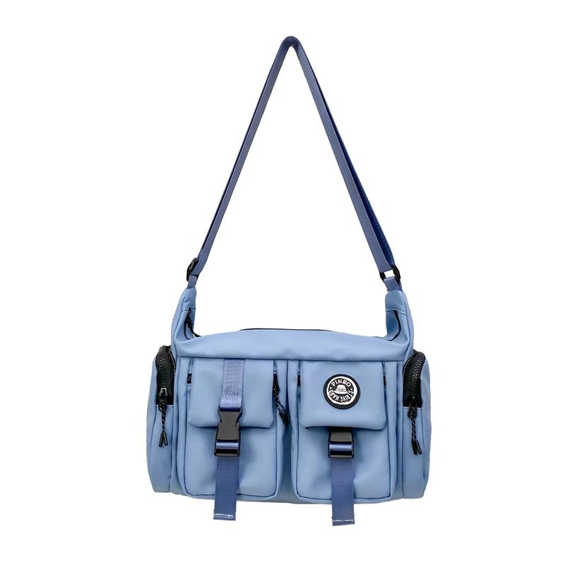 Large Capacity Nylon Crossbody Bag for Women Multiple Pockets Casual Shoulder Bag Elegant Monochromatic