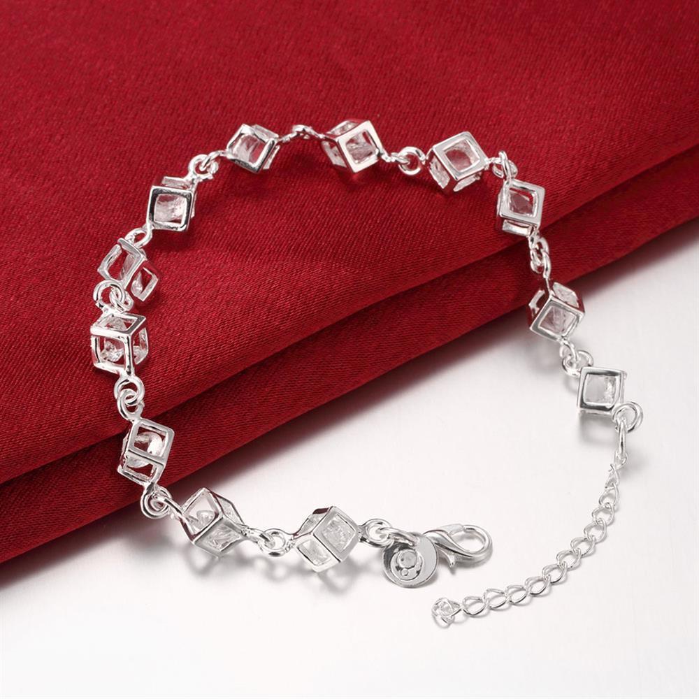 High Quality 925 Sterling Silver Shining Crystal Lattice Bracelet for Woman Popular Fine Luxury Jewelry Wedding Party Gifts