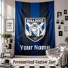 Wandbehang mit individuellem Namen & Text, Canterbury-Bankstown Bulldogs Dekorativer Wandbehang für das Schlafzimmer