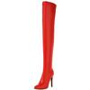 Elastic Over the Knee Boots Women Sexy High Heels Shoes Ladies Thigh High Boot Pointed Spring Leather Long Stripper Shoes Female