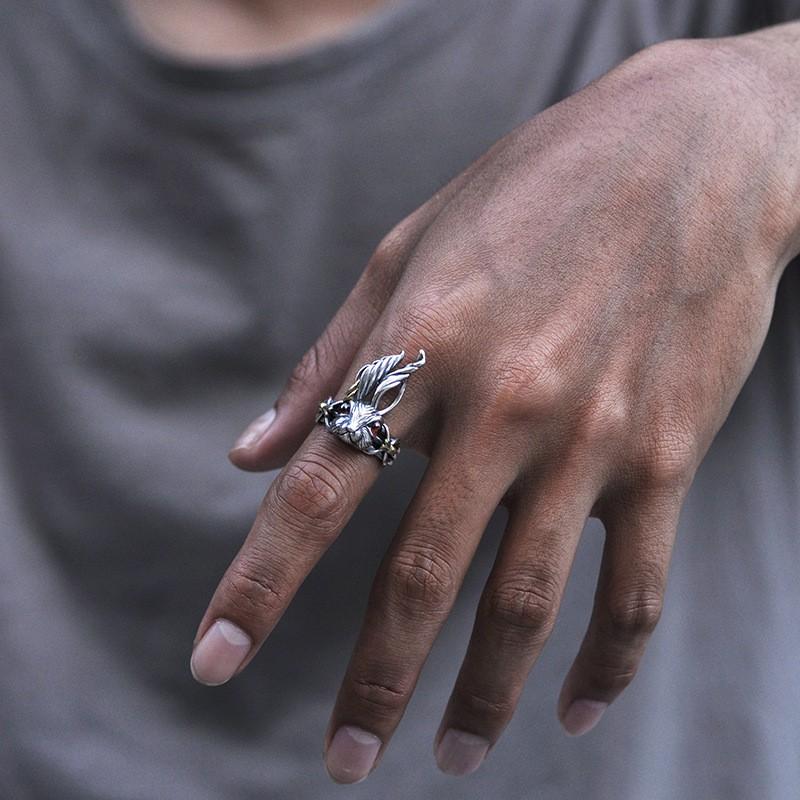 Adjustable Brass Rabbit Ring Men Women Vintage Creative Minimalist Statement Jewelry