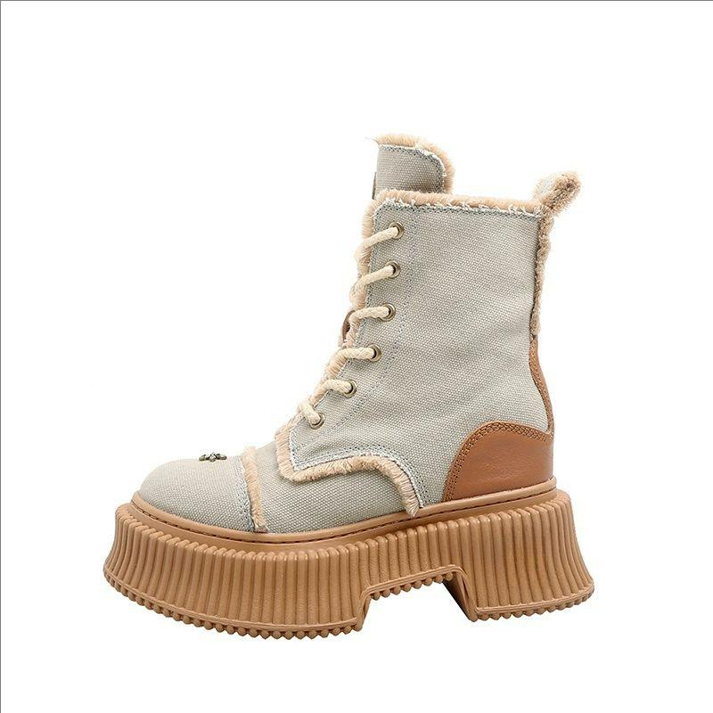 Fashion Women's Brown Leather Boots Genuine Vintage Boots Real Cowhide Western Cowboy Boot Medium Heel Boots Classic Desert Wasteland