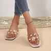 [Foreign Trade] Transparent Flat Shoes 2025 Summer Internet Celebrity Fashion Crystal Shoes Sexy Outer Slippers