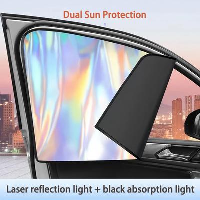 New Magnetic Suction Car Sunshade Opaque Titanium Silver Reflective Sunshade  Car Front/Rear UV Protection Curtains Car Parts